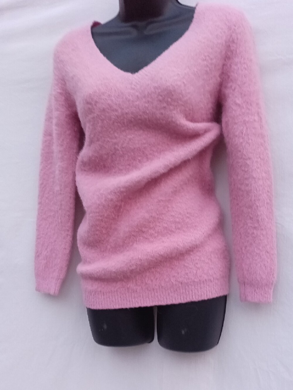 Naked Wardrobe Pink Fuzzy V-Neck Long Sleeve Dress - Picture 4 of 8